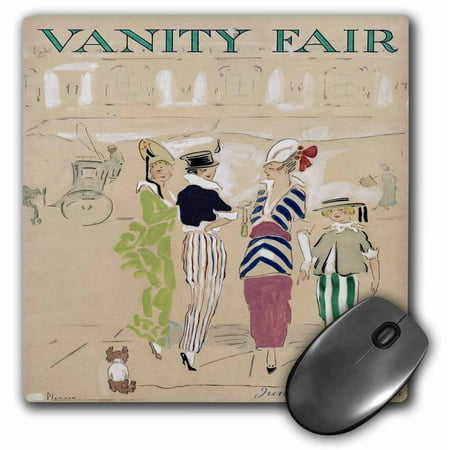 3dRose Vanity Fair- caricature, women, fashion, gossip, celebrities, magazine, historical, dog, Mouse Pad, 8 by 8