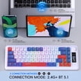thumbnail image 6 of Wireless Gaming Keyboard 68 Keys with Multifunctional Display,Long Battery Life.2.4G/Bluetooth Keyboard for PC/Tablet/Phone with Mechanical Feel/Rainbow Backlit, 6 of 10