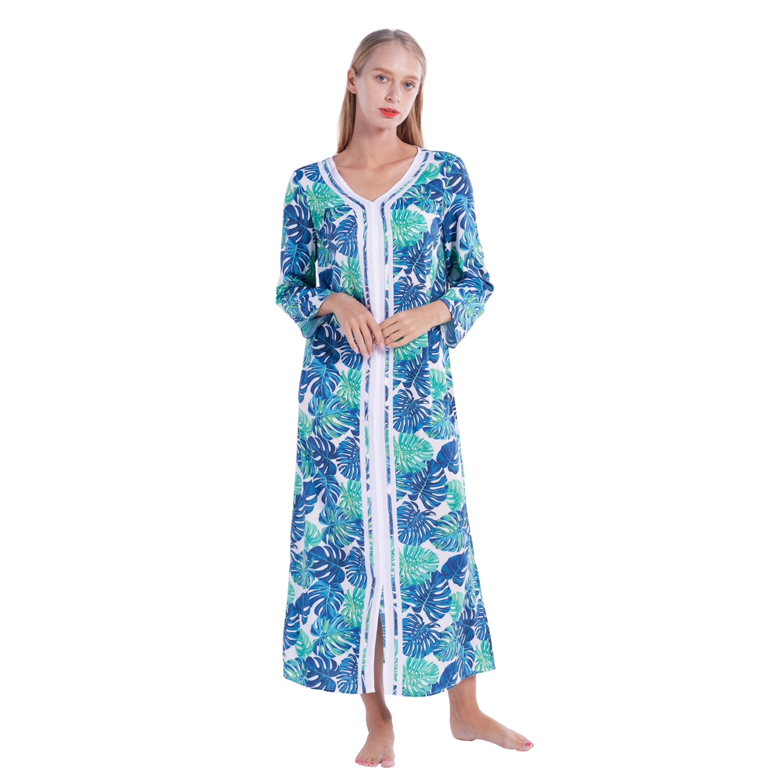 Valcatch House Dresses for Womens Robe Long House Coat Half Sleeve