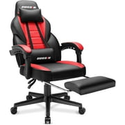 BOSSIN Racing Style Gaming Chair, 400LBS Leather Computer Desk Chair with Footrest and Headrest, Ergonomic Heavy Duty Design, Large Size High-Back E-Sports Chair, Big and Tall Gaming Chair