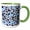 Green/White, variant on 3drose, Geodesic Abstract Pattern Lilac Blue Black, 11oz Two-tone Yellow Mug