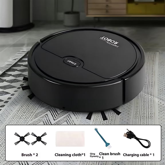 HBBKVI Intelligent Sweeping Robot, 1800Pa Strong Suction, 60min Battery Life, Quiet Cleaning for Hard Floors & Pet Hair
