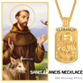 thumbnail image 3 of TANGPOET 925 Sterling Silver St Francis Necklace for Men, Gold Plated, 3 of 5