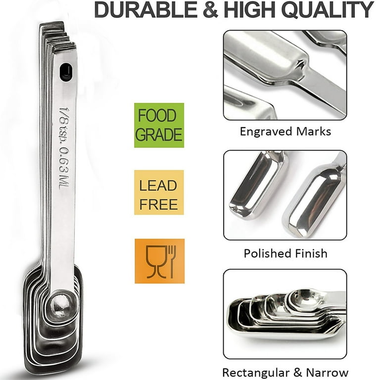 2lbDepot 1/2 Teaspoon Measuring Spoon Tsp Heavy-Duty Stainless Steel Metal,  Narrow, Long Handle Fits in Spice Jar