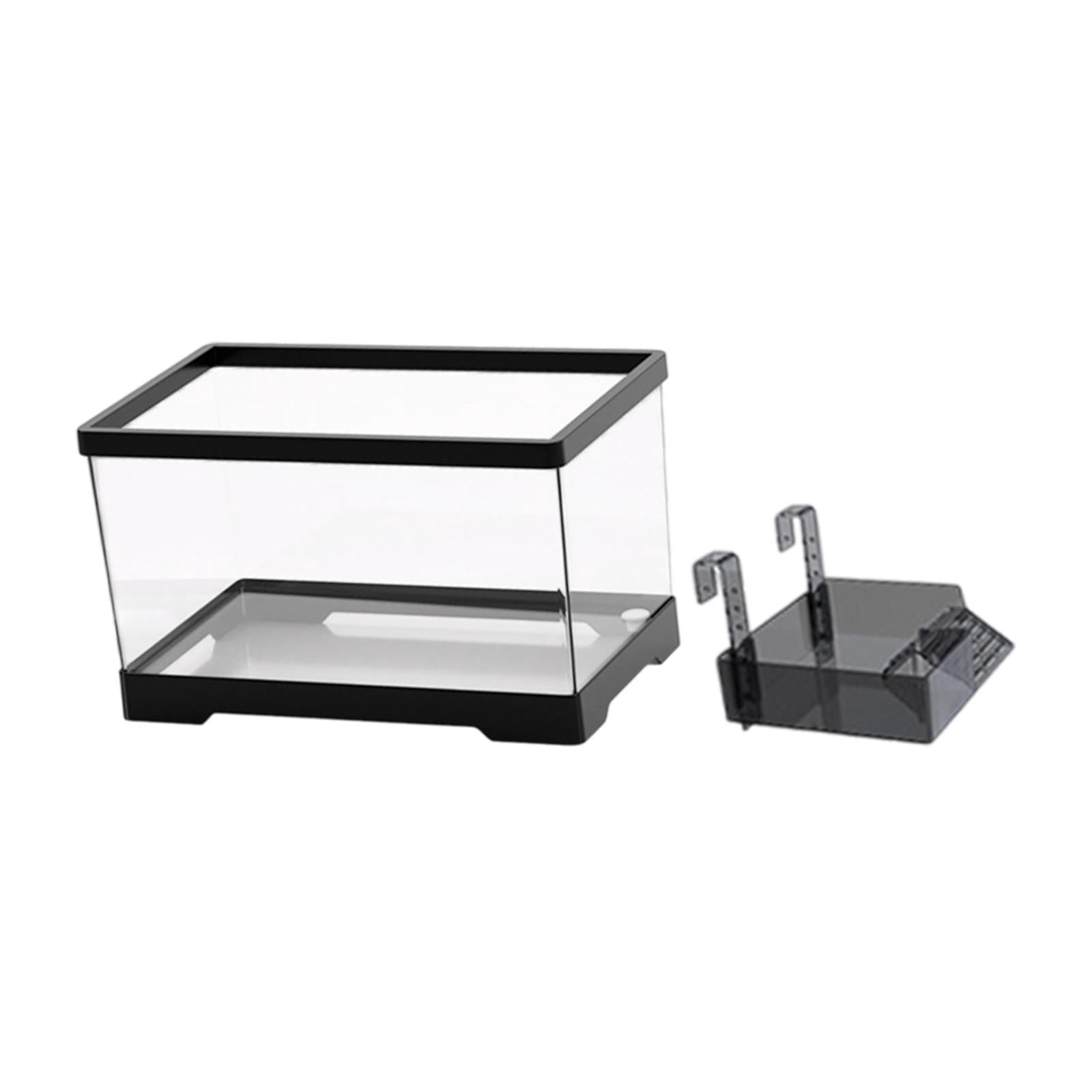 Serenable Turtle Tank Aquarium Hideout Hatching Area Feeding Box with Basking M with Black