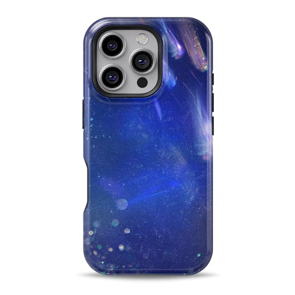 DesignSkinz Scratch-Resistant Hard Slim Case Compatible with iPhone 16 (Compatible with MagSafe) - Deep Blue Unfocused Scratches