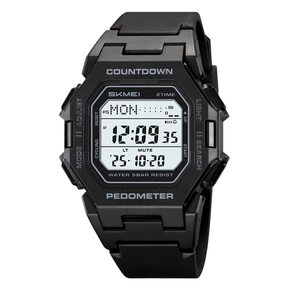 WEXOPE Men Rugged Waterproof Sports Digital Watch with Luminous Dial, Multi - Function Alarm Stopwatch Long Battery Life for Outdoor Hiking Camping Swimming Daily Sports Use,Black