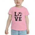thumbnail image 2 of Soccer Love Cute Toddler T-Shirts for Boys Girls (Pink, 4T), 2 of 5