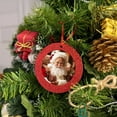 thumbnail image 3 of Wrapables Christmas Holiday Glittery Felt Photo Frame Ornaments (Set of 12), Red and Silver Circle, 3 of 6