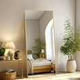 thumbnail image 4 of MCQ Rectangle Full Length Mirror 71"x26", Full Body Thin Metal Frame for Adult, Bedroom, Gold, 4 of 4