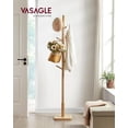 thumbnail image 2 of VASAGLE Perchero de Madera Maciza, Organizador de Ropa de Pie, con 8 Ganchos, para Pasillo, Entrada, Beige Natural, 2 of 5