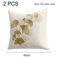 thumbnail image 2 of Funda de almohada de lino con hoja de ginkgo Simple, funda de almohada para sofá y sala de estar, 2 uds., 2 of 5
