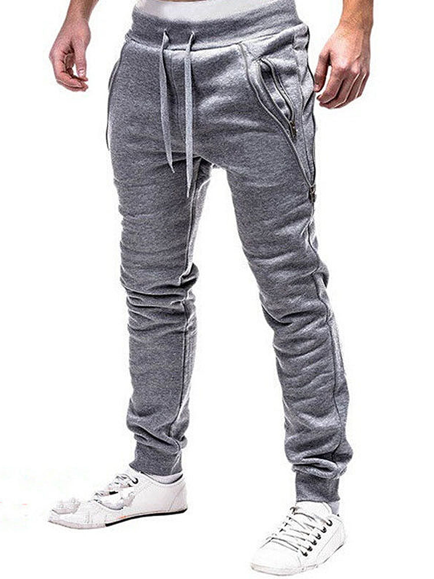 Men Sports Pants Long Trousers Tracksuit Fitness Workout Joggers Gym ...