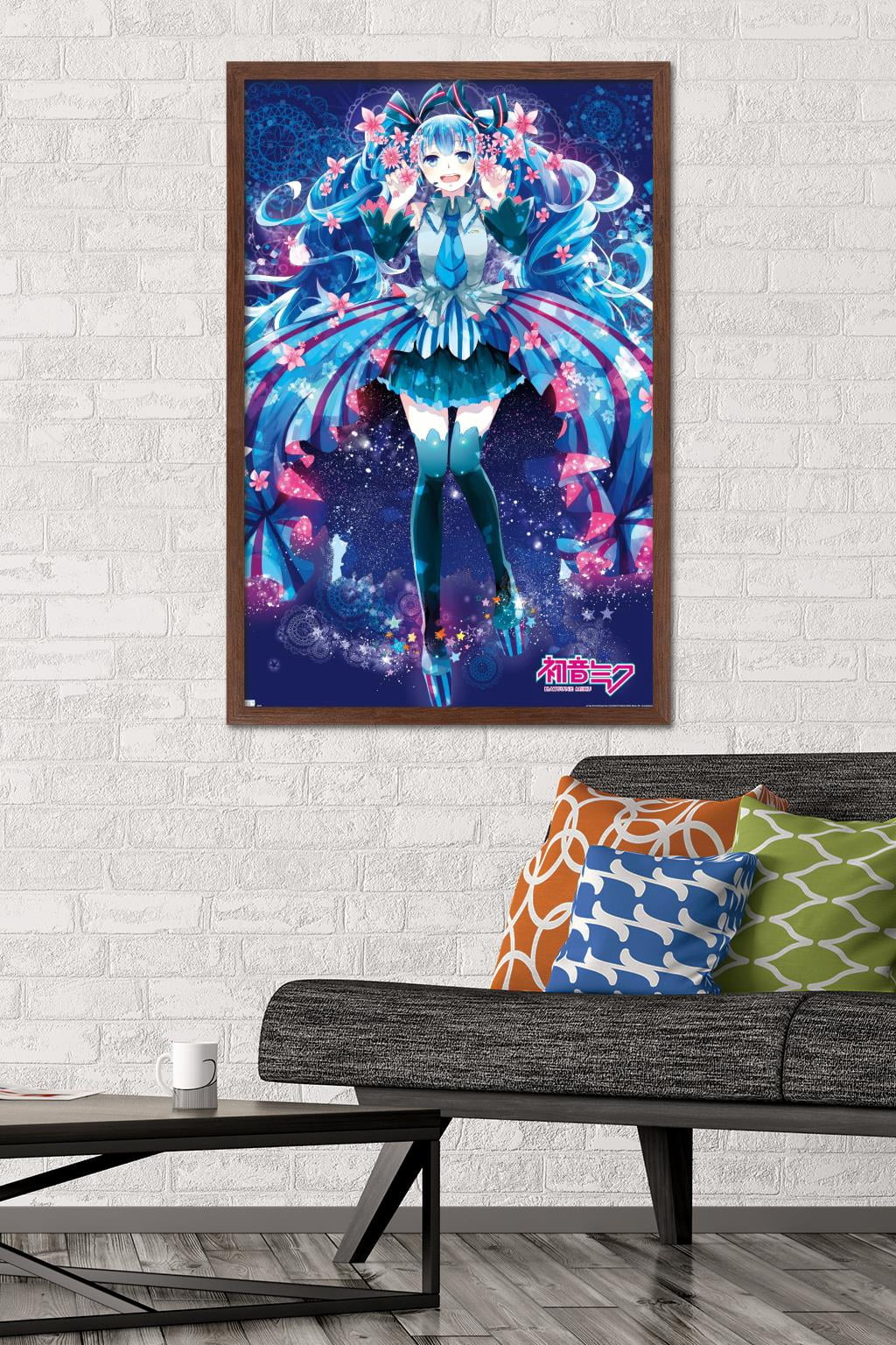 Hatsune Miku - Flowers Wall Poster, 22.375" x 34", Framed