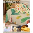 thumbnail image 4 of Fall Vegetables Sofa Covers for 3 Cushion,Washable Couch Cover for Sectional Sofa Slipcovers with Tassel,Tomatoes Cucumbers Carrots Cartoon Autumn Loveseat Covers Futon Cover Throw Blanket 71x118, 4 of 8