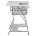 thumbnail image 4 of Sew Ready Pro Stitch Sewing Desk with Folding Top Metal Drawers and Storage Shelves Shilver/White, 4 of 14