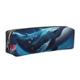 thumbnail image 1 of Disketp Colorful Ocean Whale Estuche de Lápices de Cuero con Cierre, Estuche Compacto para Papelería, Bolígrafos y Accesorios Pequeños, 1 of 7