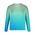 thumbnail image 1 of LNWUY Men's Plus Size Crew Neck Long Sleeve Pullover Gradient Contrast Color Quick Dry Athletic Workout Gym Breathable Sweatshirt Top Green S, 1 of 3