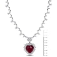 thumbnail image 2 of Everly Women's 47ct TGW Red and White Cubic Zirconia Sterling Silver Heart Necklace, 2 of 8