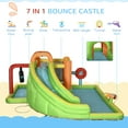 thumbnail image 3 of Outsunny 7-in-1 Inflatable Water Slide, Kids Castle Bounce House Includes Slide, trampoline, Pool, Water Cannon, Ball-target, Boxing Post, Tunnel with Carry Bag, Repair Patches, 750W Air Blower, 3 of 9
