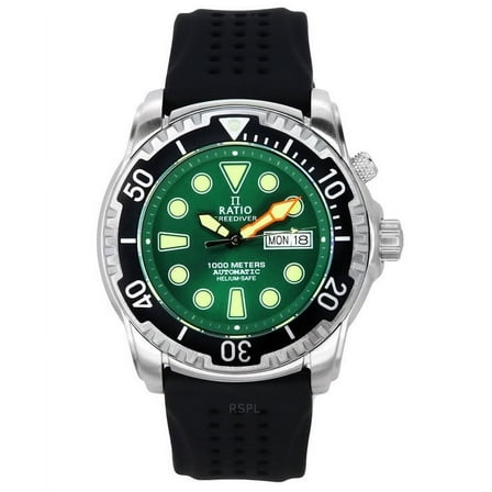Ratio FreeDiver Version 02 Helium Safe 1000M Sapphire Automatic Green Dial 1068HA90-34VA-GRN-V02 Men's Watch