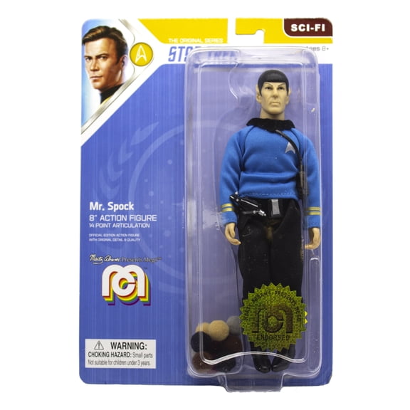 Mego Action Figure, 8” Star Trek - Mr. Spock in Blue Shirt w/ Tribbles from the The Original Series episode The Trouble with Tribbles (Limited Edition Collector’s Item)