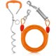 thumbnail image 1 of Cable de amarre para perros Petbobi de 9 m con estaca de suelo de 41 cm, color naranja, 1 of 6