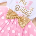 thumbnail image 4 of IBTOM CASTLE Baby Girl 1st 2nd 3rd Birthday Outfit Mouse Dress Polka Dots Tutu Skirt Cake Smash Long Sleeve Clothes for Photo Shoot 1 Year Pink Dots, 4 of 8