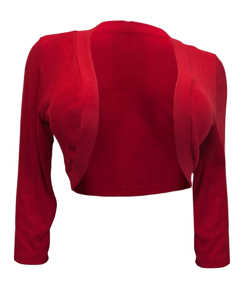 evogues plus size red hot 3 4 sleeve cropped bolero shrug walmart com red shrugs plus size