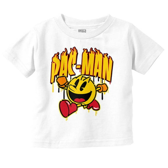 PACMAN Video Arcade Game Fire Logo Toddler Boy Girl T Shirt Infant Toddler Brisco Brands 6M