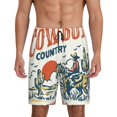 thumbnail image 1 of Vsdgher Shorts de Pyjama Imprimé Cheval Cowboy pour Hommes Bas de Pyjama Légers avec Poches-Moyen, 1 of 6
