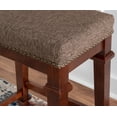 thumbnail image 3 of Linon Delimon 25" Indoor Wood Backless Counter Stool, Walnut/Brown Tweed, 3 of 10