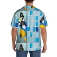 thumbnail image 3 of Balery French Bulldog Dog in a Bathtub Camisa Casual de Manga Corta con Botones para Hombre, Texturizada, Estilo Cubano, para Playa, Verano-X-Large, 3 of 5