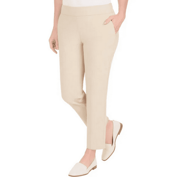 Hilary Radley Women's Pull-On Ankle Pant Tan Small