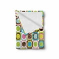 thumbnail image 2 of Retro Soft Flannel Fleece Throw Blanket, Abstract Grunge Background with Geometric Cubes Inner Circles Graphic Design, Cozy Plush for Indoor and Outdoor Use, 70" x 90", Multicolor, by Ambesonne, 2 of 6