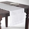thumbnail image 1 of SARO 6100.W1672B 16 x 72 in. Rectangle Hemstitched Linen Blend Table Runner - White, 1 of 4