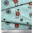 thumbnail image 3 of Soimoi Green Moss Georgette Fabric Cartoon Machine & Gear Parts Hardware Decor Fabric Printed Yard 42 Inch Wide, 3 of 3