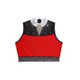 thumbnail image 5 of Doomiva Kids Girls Sparkly Rhinestone Halter Sleeveless Jazz Modern Ballet Dance Crop Tank Tops Performance Vest Shirt Red 12, 5 of 7