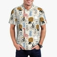 thumbnail image 3 of Balery Hand Drawn Animals Printed Men’s Short Sleeve Polo Shirt, Midweight Men's Shirt,Golf Polo shirts -Large, 3 of 9