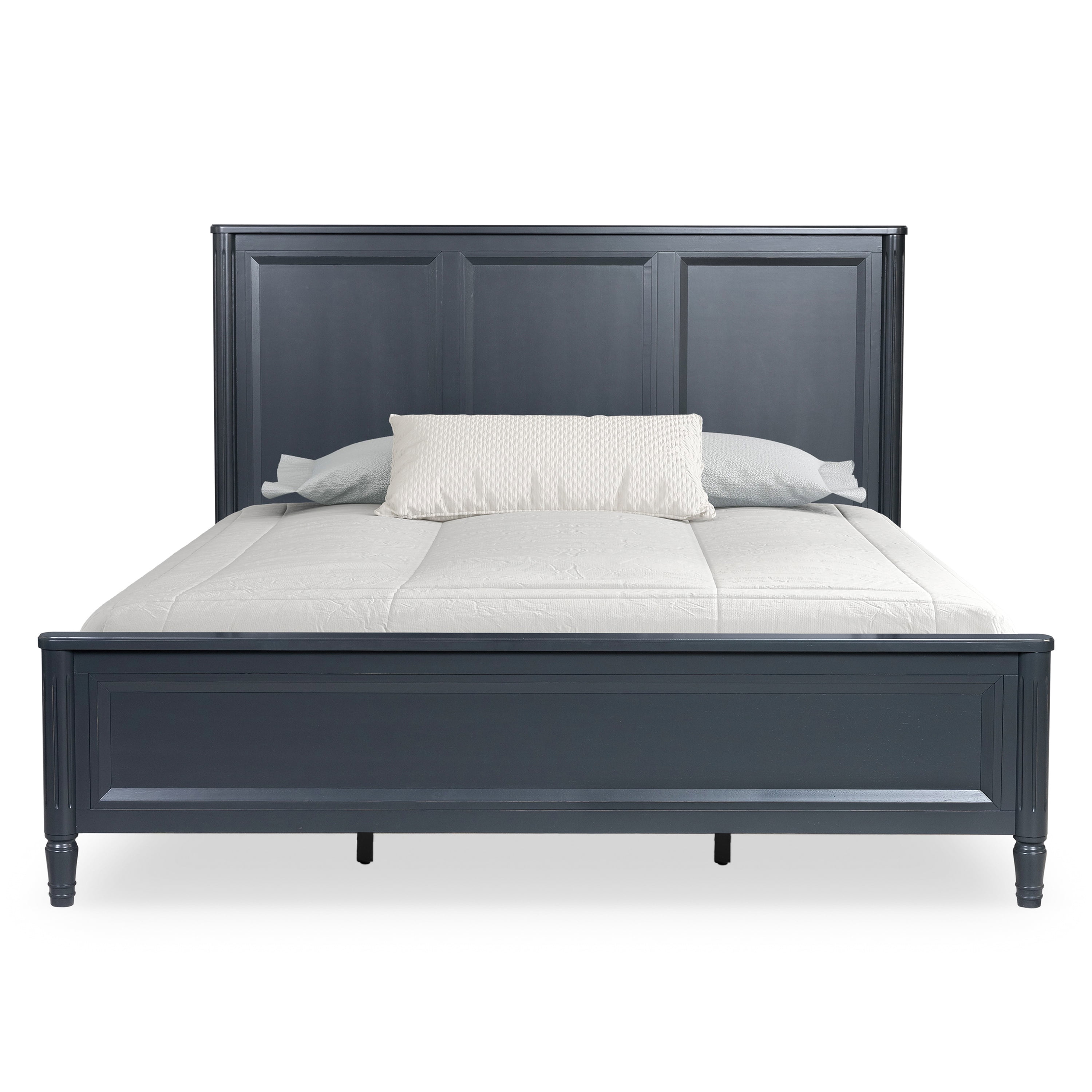 Furniture of America Maui Queen Solid Wood Panel Bed, Blue