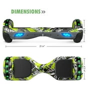 SISIGAD Hoverboard, 6.5 Inch All Terrain Self Balancing Electric Scooter with Bluetooth and LED Lights