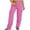 Pink, variant on ZQUUVOU Women's Casual Pants Solid Color Wide Leghigh Waist Workwear Straight Leg Pants Loose Sports Pocket Pants Long Pants Black