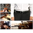 thumbnail image 2 of Men's Genuine Leather Dress Belt with Classic Fashion Design for Work Business and Casual (eBlack, 34), 2 of 5