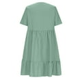 thumbnail image 4 of Bigersell Summer Dresses for Women 2024 Summer Female V-Neck Short Sleeve Above Knee Sun Dress Dress Style D-103 Spaghetti Strap Dresses Ladies Plus Size Summer Dresses , Mint Green S, 4 of 8