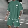 thumbnail image 2 of RUTAYY Men's Outfits Casual 2 Piece Daily Wear Letter Print Tee Shorts with Pocket Summer Daily Wear Chic Holiday Clothing Sets, 2 of 5