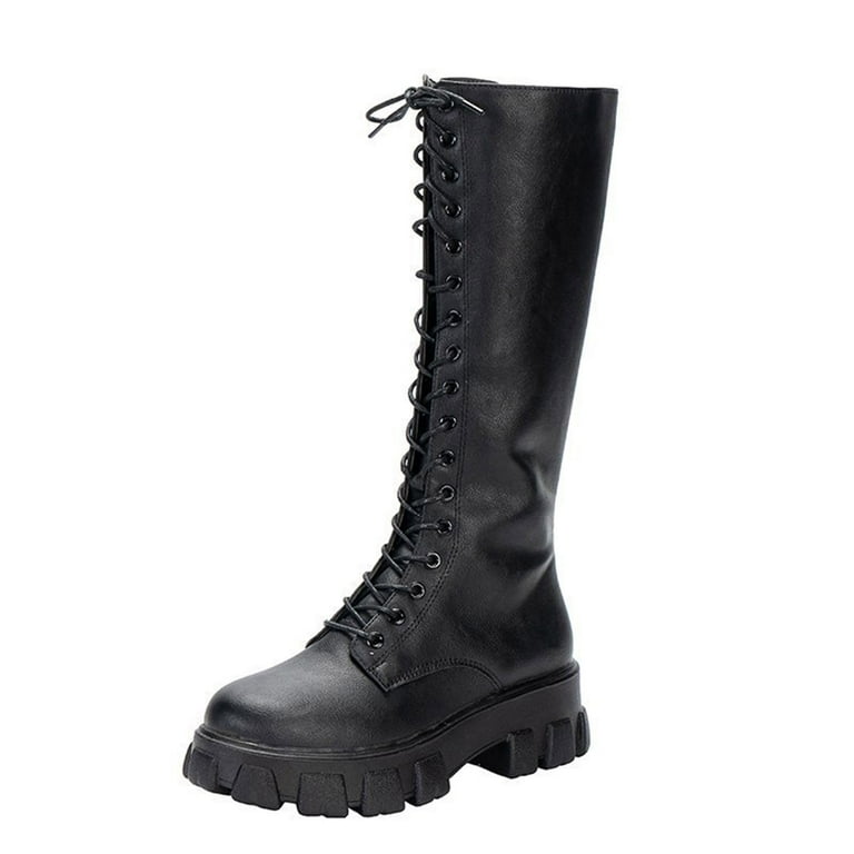 靴 Lif'sP latform Long Boots Amazon.com: Julymens Women's Punk High Chunky Heel Knee