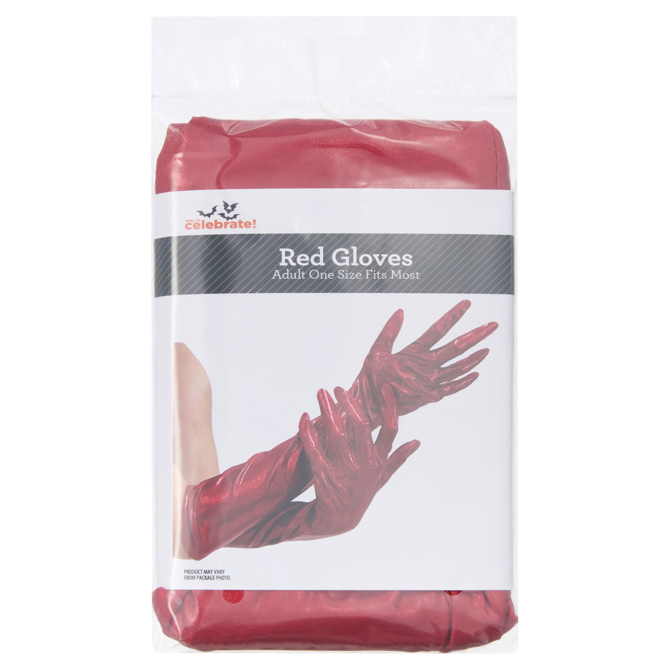 Gloves Costume Accessory for Adults, Red, Halloween by Way To Celebrate