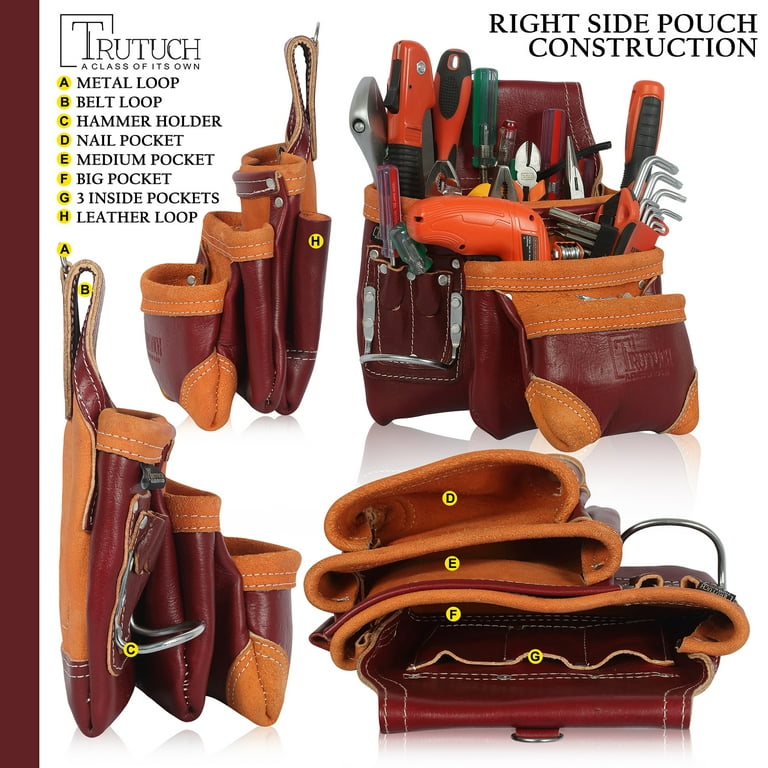 Trutuch Leather Tool Belt | 18 Pockets | Handyman Tool Belt