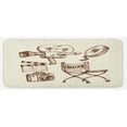 thumbnail image 1 of Movie Theater Kitchen Mat, Photography and Cinema Vintage Set in Sketch Art Style Director Shooting, Plush Decorative Kitchen Mat with Non Slip Backing, 47" X 19", Beige Brown, by Ambesonne, 1 of 1