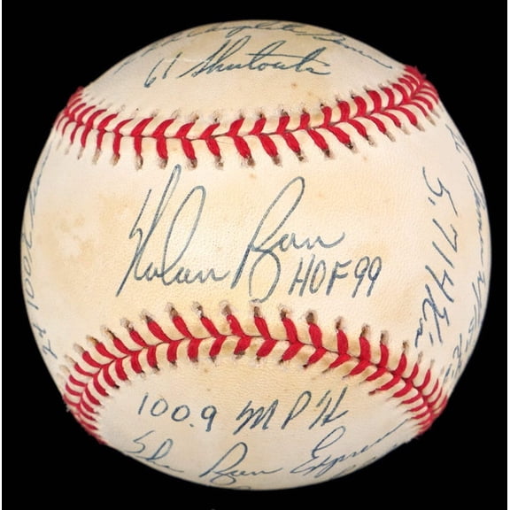 Nolan Ryan Signed Heavily Inscribed STAT American League Baseball JSA COA RARE